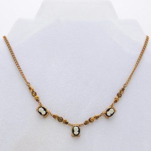 Golden Choker with Petite Cameos Necklace